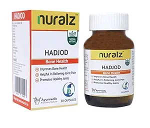 Nuralz Hadjod (Bone Health) Capsules - Natural & Herbal, Supports & Maintain Healthy Bones, Joints and Cartilage, Helps to Support Mobility & Flexibility (90 Capsules) (3 X 30 Capsules)