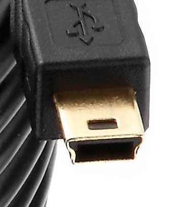 Kab24® USB 2.0 Premium HighSpeed Kabel HQ schwarz mit Ferritkernen und 24K vergoldet AWG 28 / 24 (5m, A Stecker auf Mini B Stecker) - 4