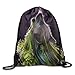 Produktbild Naiyin Unisex Magical Animals Wolves Print Drawstring Backpack Rucksack Shoulder Bags Gym Bag Sport Bag