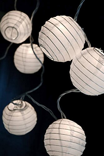 Zauberhafte LED Sommer Lichterkette mit 20 weißen LED-Lampions