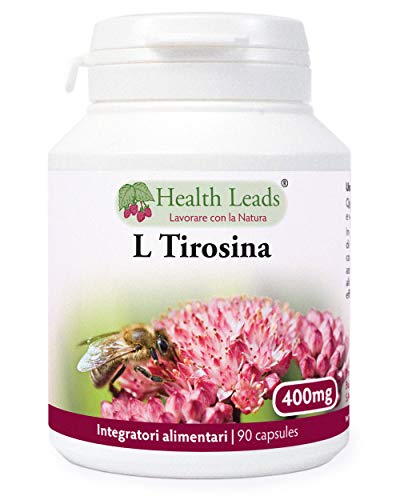 L-Tirosina (Extra Forte) 400mg x 90 Capsule, Per la vigilanza mentale, messa a fuoco, stress e sonno, Supplemento di aminoacidi in forma libera, No OGM, Senza stearato di magnesio, Prodotto in Galles