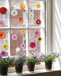 Stunning flowers; dahlias &amp; gerberas STATIC CLING photo realistic stickers by PURLEES pack of 20 assorted designs