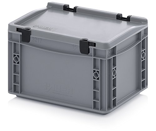 Eurobehälter-Eurobox 30 x 20 x 17 cm mit Scharnierdeckel inkl. gratis Zollstock