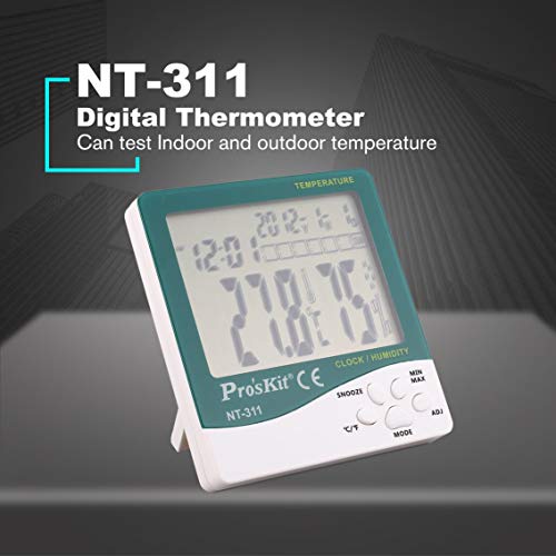 Preisvergleich Produktbild Pros es NT-311 Digitales Thermometer Hygrometer Temperatur Luftfeuchtigkeit Meter (Farbe: Grün)