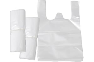 SIEBOLD 200 pz Sacchetti Trasparenti in Plastica con Manici Gilet Stile Sacchetti Buste per Spesa Nuovi Materiali riutilizzabile - 30 * 45cm