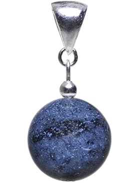 Anhänger aus Dumortierit & 925 Silber Edelstein Kugel dunkelblau-violett Halsschmuck Damen