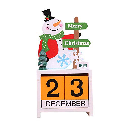 Preisvergleich Produktbild Diuspeed-Weihnachtskalender-hölzerner Kalender, Karikatur-Puppen-alter Mann-Elch-Rotwild stellte innovatives Geschenk ein