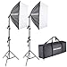 Produktbild Neewer 700W 5500K Fotografie Studio Softbox Beleuchtungs Set: (2) 24x24 Zoll/60x60 Zentimeter Softbox Diffusor, (2) 85W 5500K Kontinuierliche Glühbirne, (2) 6,5 Fuß Lichtstativ, (1) Tragetasche