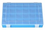blau hünersdorff Sortimentskasten: stabile Sortierbox (PP) mit fester Fachaufteilung (24 Fächer), Sortierkasten-Maße: T225 x B335 x H55 mm, Made in Germany