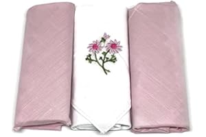 undercover lingerie 3 or 9 Ladies Anucci Cotton Rich Boxed Handkerchiefs Hankies Plain/Embroidered Pink Lemon or Lilac