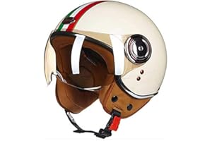 LPXPLP 3/4 Motorcycle Helmet Open Face Helmet Motorcycle Half Helmet DOT/ECE Approved Motorbike Crash Helmet with Sun Visor Retro Vintage Style Vespa Jet Helmet for Kids Youth Men Women