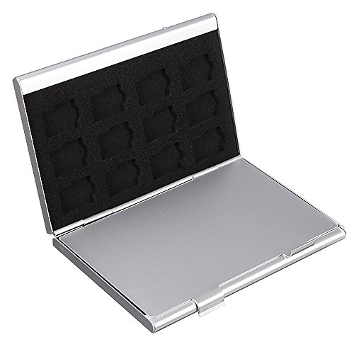 Preisvergleich Produktbild 1 Aluminium TF Speicherkartenhalter Micro-SD-Kartenspiel Veranstalter Aufbewahrungskoffer 24 Silber