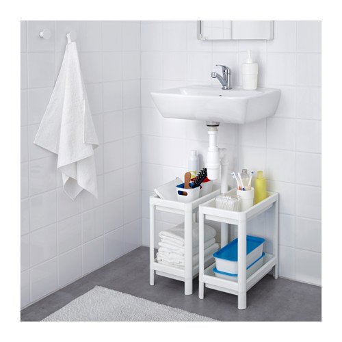 IKEA VESKEN Regal mit 2 Abstellflächen, Weiß, 36 x 23 x 40 cm - 2