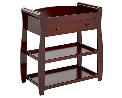 Babymore Sleigh Changer with Drawer (Brown)