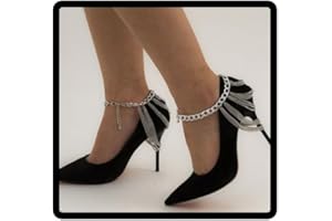 Cubahop capas borlas tobilleras hip hop tobilleras tobilleras exageradas tobilleras cadenas de zapatos metálicos mujeres accesorios de pies de verano