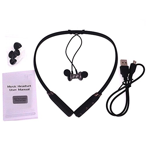Zwnav cuffie Bluetooth, flessibile Neckband wireless Headset per running, Bluetooth 4.1 magnetico IPX7 Sweatproof sport auricolari