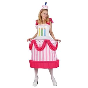 P ‘Tit Payaso 86899 Disfraz Adulto Mujer Pastel de cumpleaños – Talla única