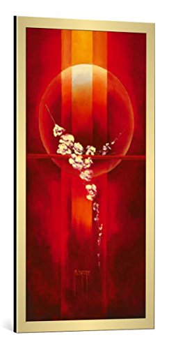 Kunst für Alle Image encadrée: Bernadette TRIKI Elévation - Impression d'art décorative, en Cadre de Haute qualité, 50x100 cm, Doré Brossé