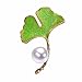 Produktbild SuoLang Modischste raffinierte Farbe Ginkgo Blatt Uique Design Brosche Pins rücken Einfache Anhänger Mode Pearl Maple Leaf Brosche Pins rücken Einfache Anhänger Takeshita Uique Design