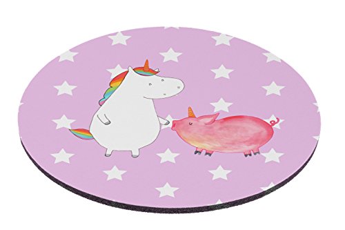Mr. & Mrs. Panda Mauspad rund Einhorn + Schweinhorn - 100% handmade in Norddeutschland - Einhörner, Unicorn, Einhorn, Freundschaft, Schweinhorn, Schwein, Freundin, Schweinchen Mouse Pad rund, Mousepad, Computer, PC, Kreis, Mauspad, Maus, Geschenk, Druck, Schenken, Motiv, Arbeitszimmer, Arbeit, Büro Einhörner, Unicorn, Einhorn, Freundschaft, Schweinhorn, Schwein, Freundin, Schweinchen