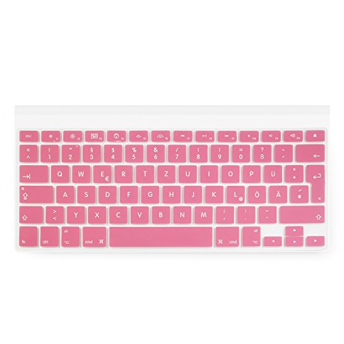 Incutex QWERTZ Silikon Tastaturschutz Tastenschutz Kratzschutz für MacBook (deutsche Tastenfolge) Pink - 2