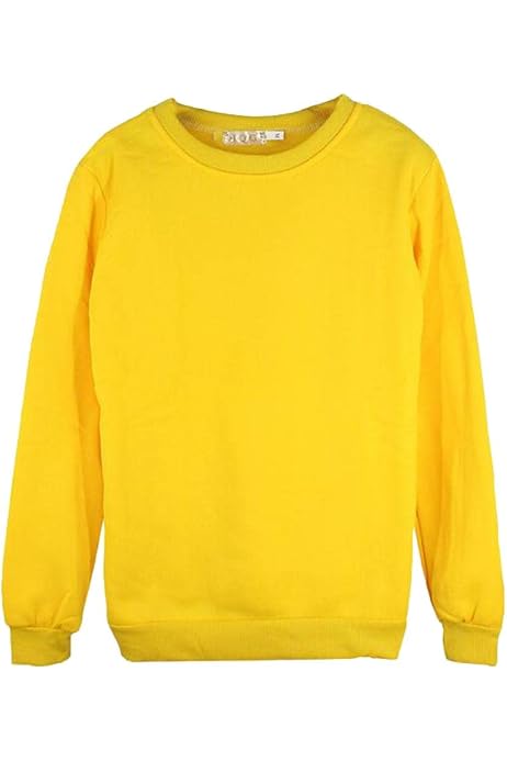 Buy myaddiction Unisex Crewneck Fleece Sweatshirt Plain Pullover Crew Neck Jumper  Yellow 4XL Clothing Shoes u0026 Accessories | Mens Clothing | Sweats u0026 Hoodies  at Amazon.in