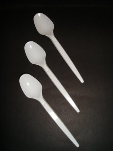 100 x Plastic Tea Spoons White (free P&amp;P on all products)