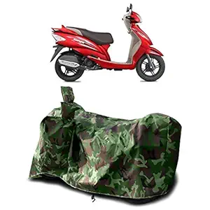 Cover Lab - TVS Wego New BS6 Water Resistant - Dust Proof - Full Bike Scooty Two Wheeler Body Cover for TVS Wego (Green Multijungle)