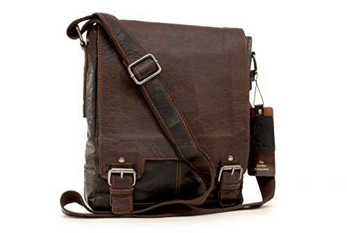 ASHWOOD - 8342 - Bolso Bandolera - Apto para portátil y iPad de tamaño A4 - Marrón