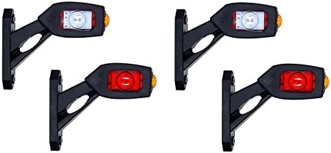 4 x LED Side Marker Light 12V 24V E-marked Car Truck Lorry Trailer Camper Caravan Van Position Lamp Tail Triple function Red White Orange Universal