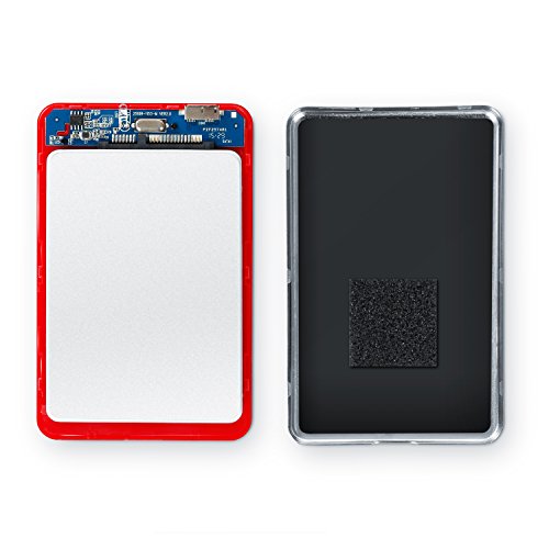 CSL – USB 3.0 2,5″ SSD / SATA Festplattengehäuse extern | UASP und SATA3 fähig | für 9.5mm 7mm SATA I/II/III, SSD, HDD | USB 3.0 (5 GBit/s) inkl. UASP Mode (USB 3.0 Booster) | WerkzeugloseInstallation | für PC / Mac / Notebook | rot - 4