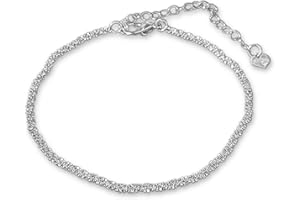 PLABBDPL Silver Bracelet for Women,925 Sterling Silver Love Heart Bracelet Shiny Adjustable Heart Bracelet Extension Chain for Women Girls