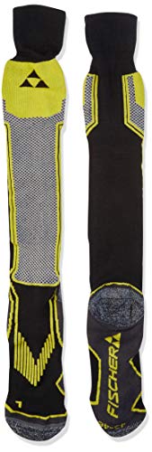 Fischer Sports Herren Alpine Comfort Skisocken, Black/Yellow, 39
