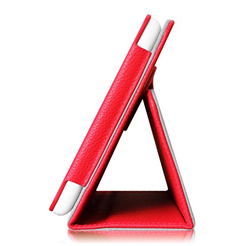 Fintie Odys Junior Tab 8 Pro Hülle Case – Slim Fit Folio Kunstleder Schutzhülle Cover Tasche mit Ständerfunktion und Stylus-Halterung für Odys Junior Tab 8 Pro 20,3cm (8 Zoll) Tablet-PC, Rot - 4