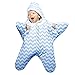 Produktbild Hirolan Swaddle Neugeborenes Säugling Baby Mädchen Jungen Dreidimensional Karikatur Stern Seestern Striped Anti-Kick Sleeping Bag Herbst Winter Swaddle Muslin Decke Schlafsack (Blau, 1 Stück)