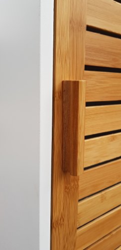 osoltus Nordic Badregal Bad Hochschrank 190cm Wandschrank Bambus braun Holz weiß - 8