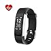 Price comparison product image ID2 Plus Smart Fitness Wristband Bracelets Tracker Heart Rate Bluetooth 4.0 Exercise Tracker ,Heart Rate Monitor Smart Watch for Android Samsung S8 Plus & iOS iPhone 7 8 Plus Smartphones (Black)