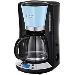 Russell Hobbs 24034-56 Machine à Café, Cafetière Filtre 1,25L Programmable 24h Colours Plus, Affichage Digital, Maintien au Chaud - Bleu
