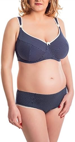 BaiBa Classic Cotton Underwire Nursing and Maternity Bra, Size 36 G, Colour Navy Blue