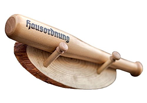 Baseballschläger 40 cm mit Wandhalterung Hartholz Selbstverteidigung