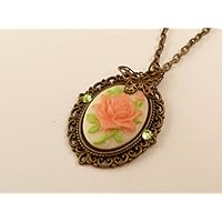 Kamee Halskette mit Rose, 3 Varianten zur Auswahl