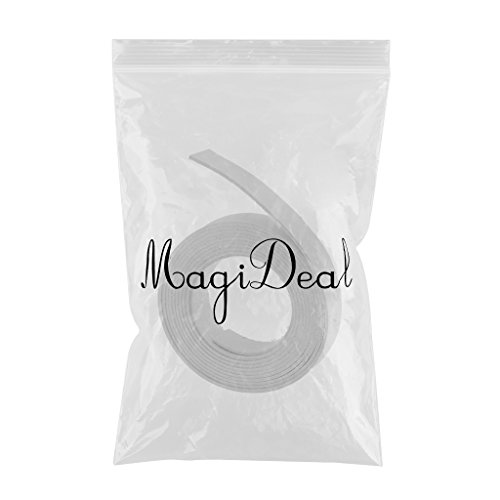 MagiDeal 2 Meter Lang DIY PU- Lederband Lederriemen Flach Bänder Streifen 15mm farbe auswahl – Weiß, 1,5cm x 2 meter - 2