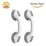 Shower Rails PILAAIDOU Support Handle with Strong Sucker Hand Grip Handrail to Keep Balance for Bathroom Shower Toilet Disability Helping Tool (2 Pack)