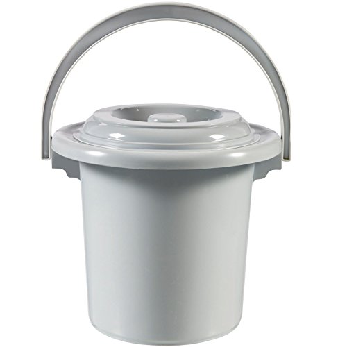 Curver 02855-099-00 Eimer mit Deckel 5L in Hellgrau, Plastik, 23.5 x 23.5 x 23 cm