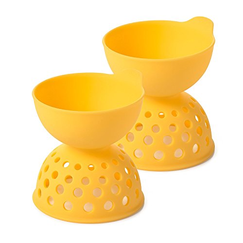 OXO Good Grips 11207000MLNYKEU Eier-Pochierer, Silikon, gelb, 36.06 x 22.09 x 13.20 cm, 2 Einheiten