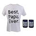 Produktbild Blesiya Best Papa Ever vatertag geburtstagsgeschenk T-shirt xl + 2 stücke Bierkühler