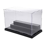 Caja de presentación de acrílico clara de la caja de presentación de DIY con 4 pasos para el modelo del coche, la figura de acción, el modelo de la muñeca, la colección, el etc.