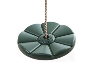 Rebo® Children’s Round Disc/Button Replacement Plastic Monkey Swing Seat - Green | OutdoorToys | Suitable for Wooden or Metal Climbing Frames and Swing Sets