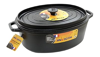 Invicta 30335 Noir Cocotte en Fonte Émaillée 35 cm