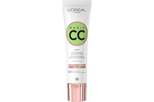 L'Oréal Paris - CC Crème 5-en-1 - Crème Universelle Anti-Rougeurs - Enrichie en Vitamines B5 et E - Hydratation 24H - Peaux Sensibles et Peaux Grasses - Magic CC Crème - Teinte Universelle - 30 ml
